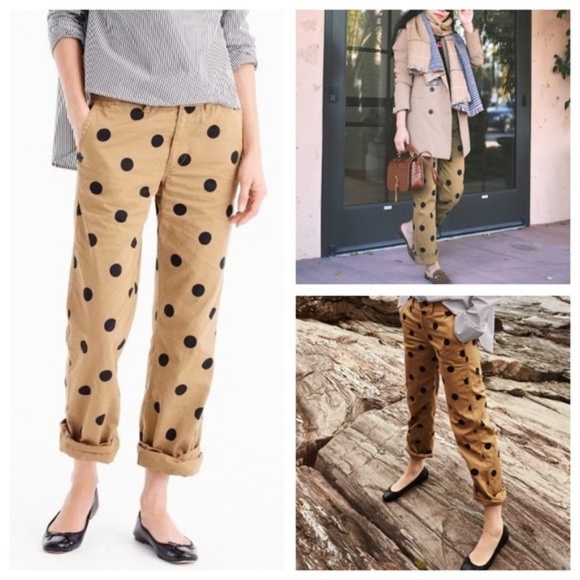 boyfriend chino pant in polka dot